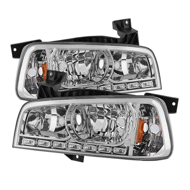 SPYDER Xtune Dodge Charger 06-10 1Pc LED Crystal Headlights Chrome HD-ON-DCH05-1PC-LED-C 5017628 5017628 Photo - Primary