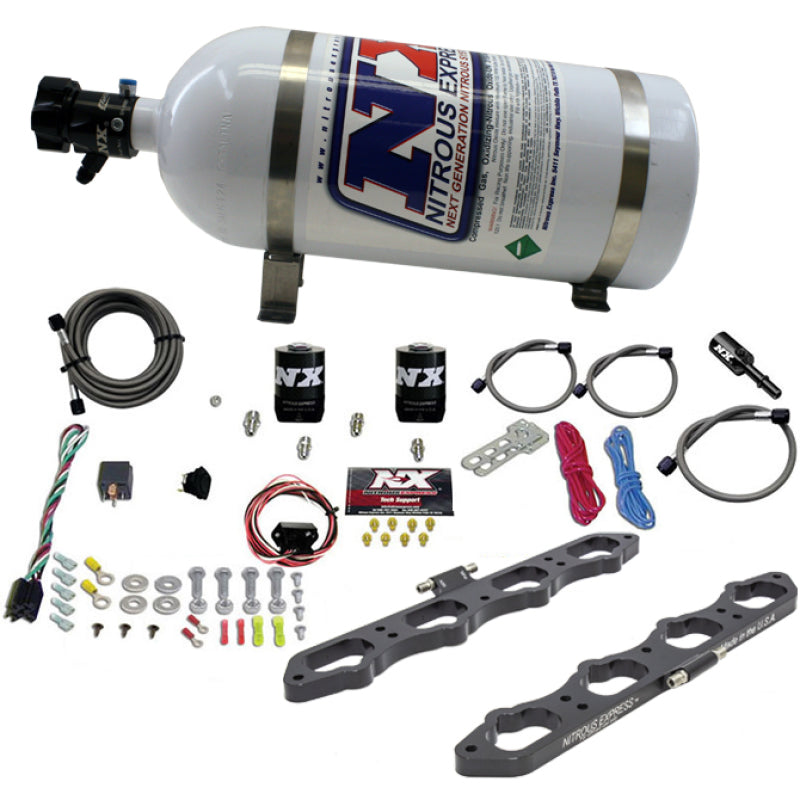 Nitrous Express Ford Coyote 5.0L V8 Nitrous Wet Port Plate Kit w/10lb Bottle 20956-10 20956-10 Photo - Primary