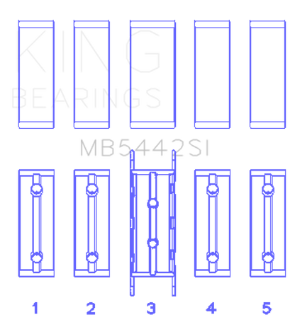 King Engine Bearings King Ford/Mazda Duratec 2.0/2.3 DOHC (Size 0.75) Silicon Bi-Metal Aluminum Main Bearing Set MB5442SI0.75 MB5442SI0.75 Photo - Primary
