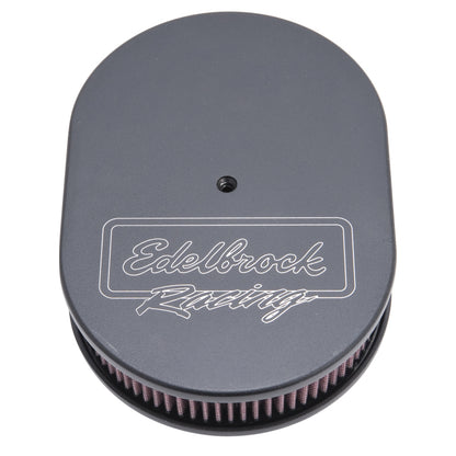Edelbrock Air Cleaner, Victor Series, Oval, Aluminum Top, Cloth Element, 11.875" 42203 Photo - Primary