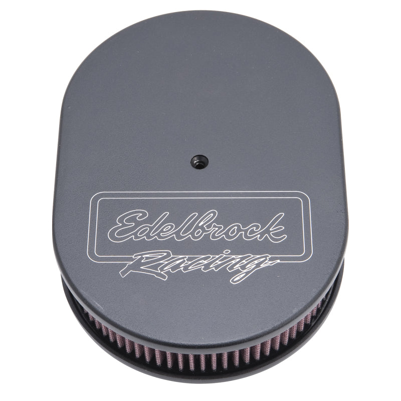 Edelbrock Air Cleaner, Victor Series, Oval, Aluminum Top, Cloth Element, 11.875" 42203 Photo - Primary