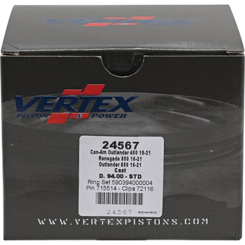Vertex Pistons Vertex Piston 17-21 Can-Am Outlander 450 4x4 450cc Cast Replica Piston Kit 24567 24567 Photo - Primary
