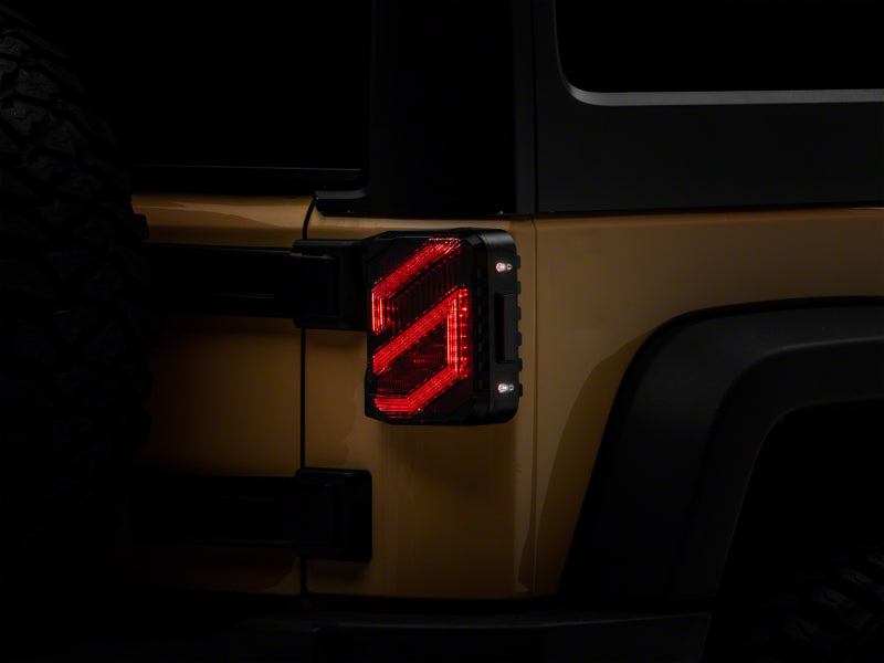 Raxiom 07-18 Jeep Wrangler JK Axial Series Trident LED Tail Lights- Blk Housing (Smoked Lens) J173718 J173718 Photo - Primary