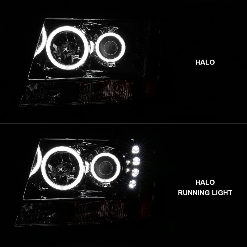 Anzo 2007-2013 Chevrolet Avalanche Projector Headlights w/ Halo Chrome 111108 Photo - Unmounted