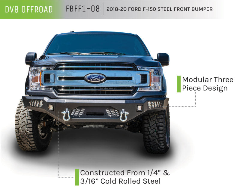 DV8 Offroad 2018+ Ford F-150 Front Bumper w/ Light Holes FBFF1-08 FBFF1-08 Product Brochure - a specific brochure describing a Product