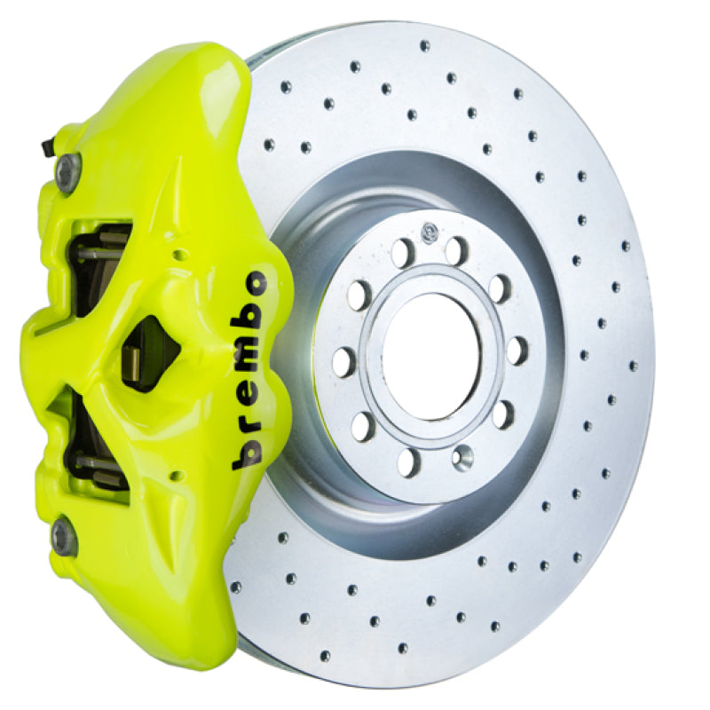 Brembo 14-20 A3 Front GT BBK 4 Piston Cast 345x30 1pc Rotor Drilled-Fluo. Yellow 1S4.8003A7 1S4.8003A7 Photo - Primary