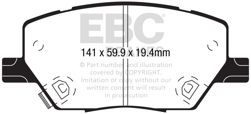 EBC 15+ Fiat 500X 1.4 Turbo Ultimax2 Front Brake Pads UD1811 UD1811 Photo - Primary