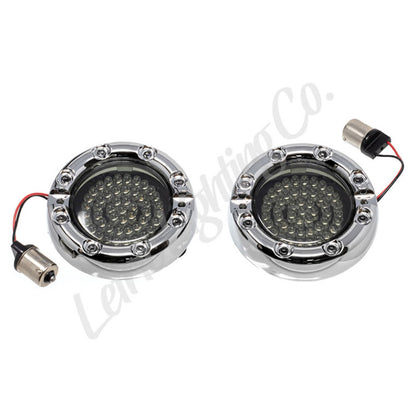 Letric Lighting 99-03 Premium Halo Red Switchbacks Running Light w/ Amber Turn Signals (1157) LLC-FLHC-6R LLC-FLHC-6R Photo - Primary