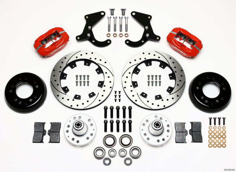 Wilwood FDL Front Kit, 12.19", Drilled, Red, 55-57 Chevy 140-7676-DR Photo - Primary