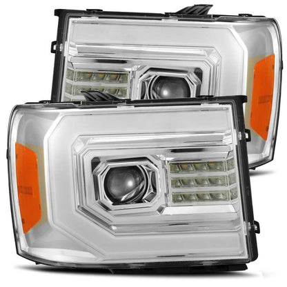 AlphaRex 07-13 GMC Sierra 1500 (No Clsc) LUXX-Series LED Proj HL Chrome w/Actv Lgt & Seq.Sig / DRL 880096 880096 Photo - Primary