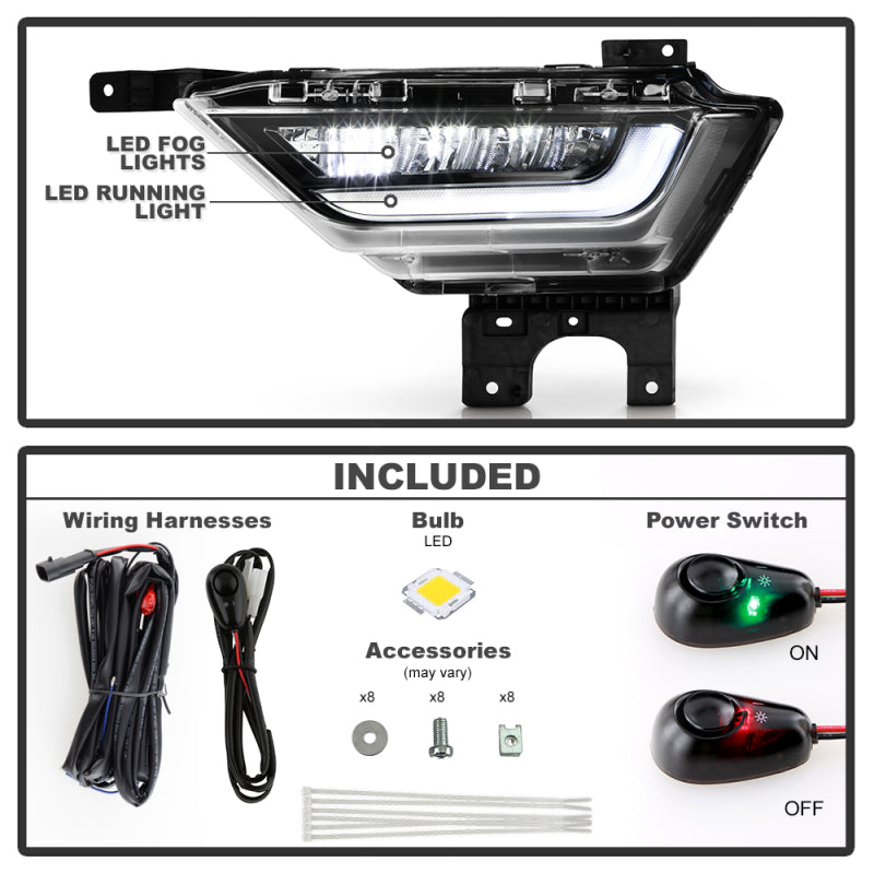 SPYDER 21-23 Ford F150 OEM Style Full LED Fog Lights w/ Switch FL-FF1502021-LED-C 9052255 9052255 User 1