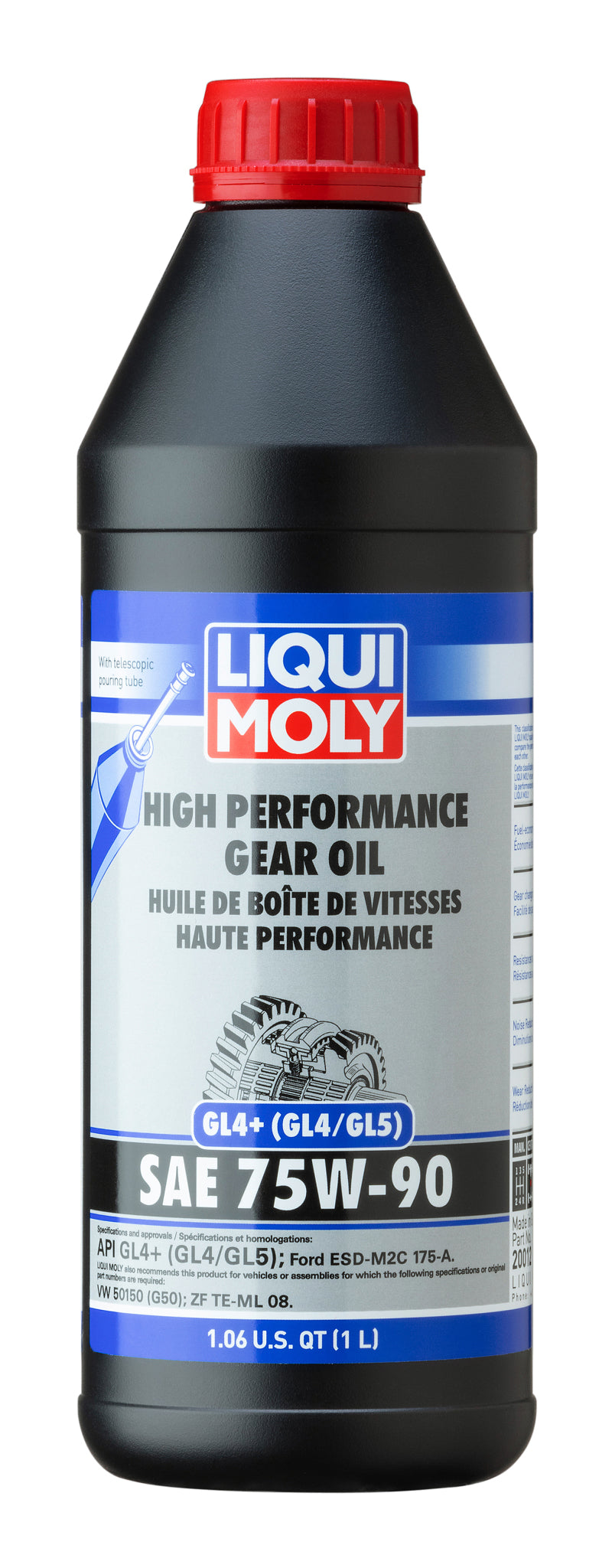 LIQUI MOLY 1L High Performance Gear Oil (GL4+) SAE 75W90 20012 20012 Photo - Primary