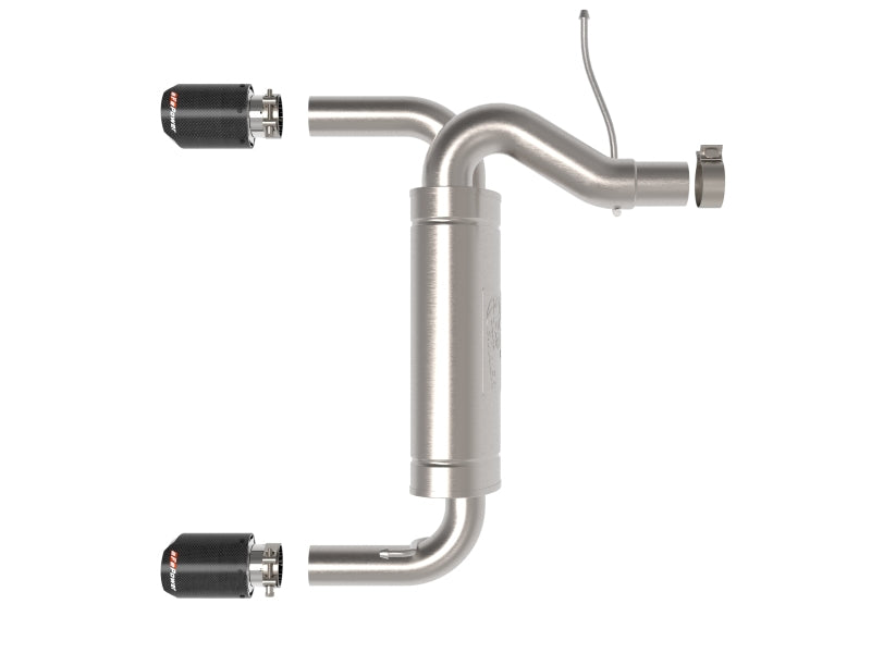aFe Vulcan 3in 304 SS Axle-Back Exhaust 2021 Ford Bronco L4-2.3L (t)/V6-2.7L (tt) w/ Carbon Tips 49-33137-C 49-33137-C Photo - Unmounted