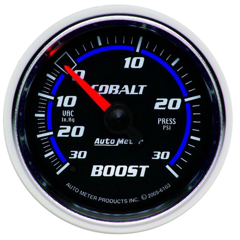 Autometer Gauge, Vac/Boost, 2 1/16", 30Inhg-30Psi, Mechanical, Cobalt 6103 Photo - Primary