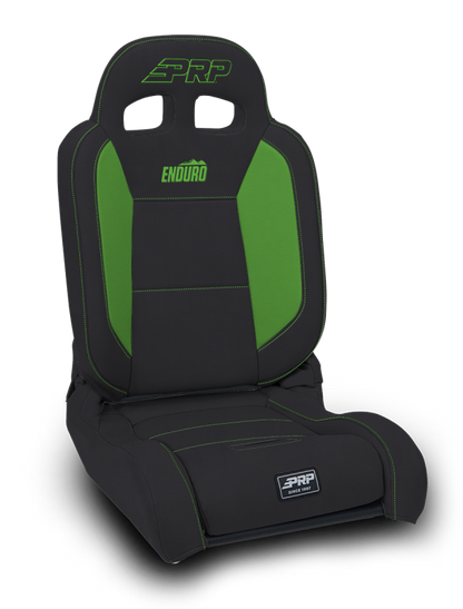 PRP Seats PRP EnduroDaily Reclining Suspension Seat - Black/Green Vinyl - Driver A8701044-201-W A8701044-201-W Photo - Primary