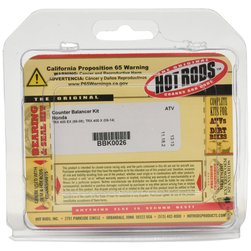 Hot Rods 99-08 Honda TRX 400 EX 400cc Counter Balancer Kit BBK0026 BBK0026 Photo - Primary