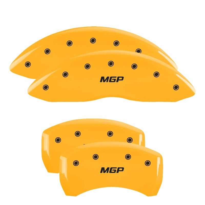 MGP 4 Caliper Covers Engraved Front & Rear MGP Yellow Finish Black Char 2007 Mercedes-Benz E350 23028SMGPYL 23028SMGPYL Photo - Primary