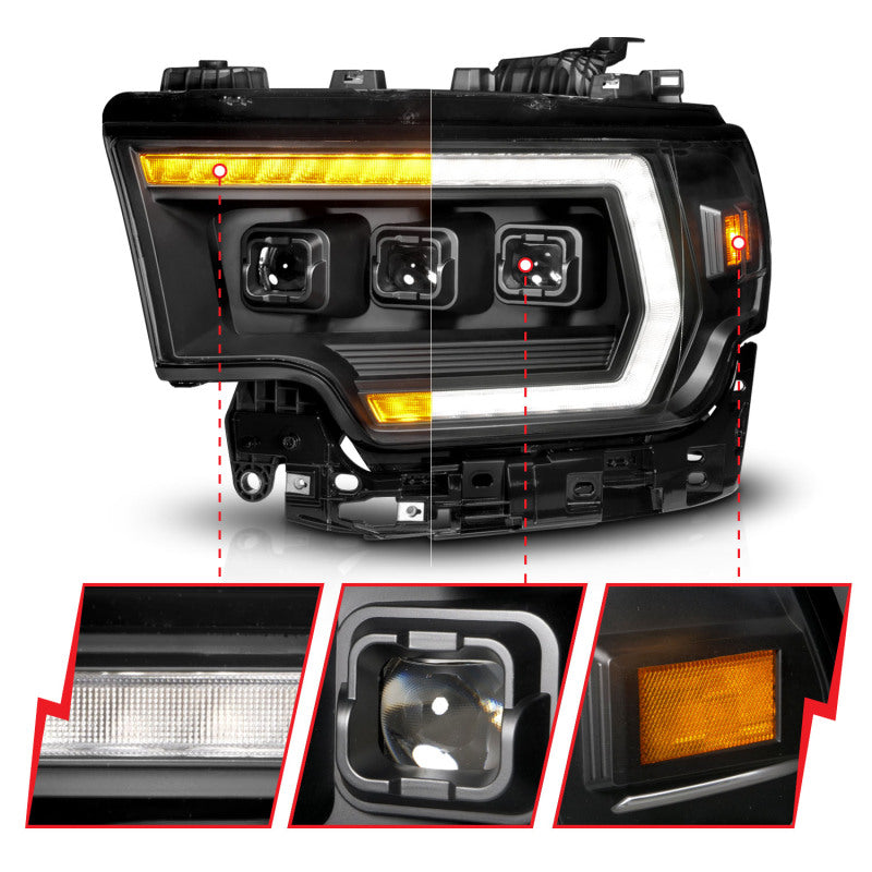 ANZO 19-24 RAM 2500/3500 Z-Series Full LED Proj Headlights DRL/Init/SeqSig - Pass. Side ONLY 111601X-R 111601X-R User 1