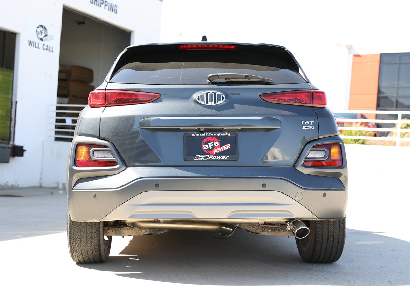aFe Takeda 2.5in 304 SS Axle-Back Exhaust w/o Muffler w/Polish Tip 18-22 Hyundai Kona L4-1.6L(t) AWD 49-37017NM-P 49-37017NM-P Photo - Mounted