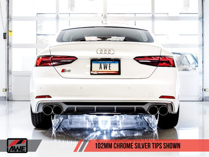AWE Tuning Audi B9 S5 Sportback Track Edition Exhaust - Non-Resonated (Silver 102mm Tips) 3010-42068 3010-42068 Photo - Mounted