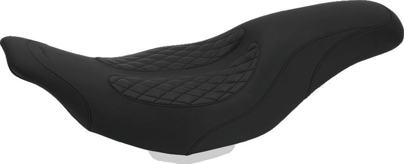 Mustang Motorcycle Mustang 97-07 Harley Electra Glide, Rd Glide Fastback 1PC Seat w/ Diamond Stitch - Black 76983 76983 Photo - Primary
