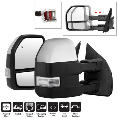 SPYDER xTune 15-17 Ford F-150 Heated LED Telescoping Pwr Mirrors - Clr (Pair) (MIR-FF15015S-G4-PWH-CL-SET) 9943072 9943072 Photo - Primary