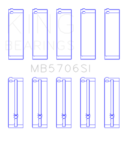 King Engine Bearings King Hyundai i30 G4FC (Size +0.25mm) Main Bearing Set MB5706SI0.25 MB5706SI0.25 Photo - Primary