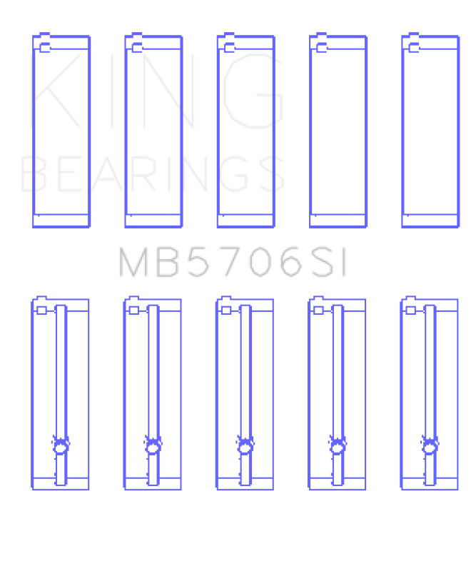 King Engine Bearings King Hyundai i30 G4FC (Size +0.50mm) Main Bearing Set MB5706SI0.5 MB5706SI0.5 Photo - Primary