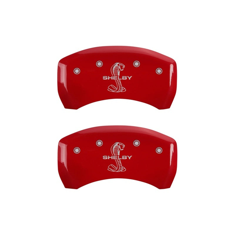 MGP Rear set 2 Caliper Covers Engraved Rear Tiffany Snake Red finish silver ch 10010RSBYRD 10010RSBYRD Photo - Primary