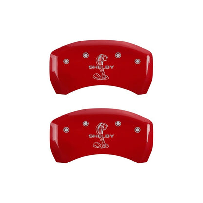 MGP Rear set 2 Caliper Covers Engraved Rear Tiffany Snake Red finish silver ch 10010RSBYRD 10010RSBYRD Photo - Primary