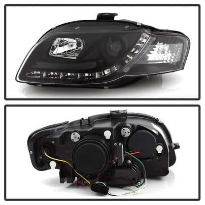 Spyder Audi A4 06-08 Projector Headlights Halogen Model Only - DRL Black PRO-YD-AA405-DRL-BK 5008572 5008572 Photo - Unmounted