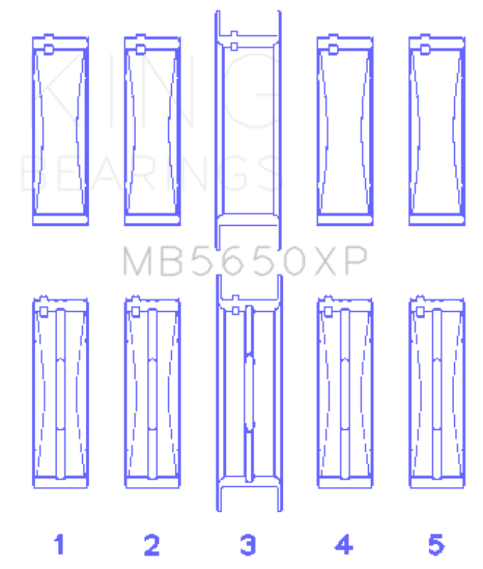 King Engine Bearings King Ford 370ci/429ci/460ci 16v OHV Crankshaft Main Bearing Set (Set of 5) MB5650XPSTDX MB5650XPSTDX Photo - Primary