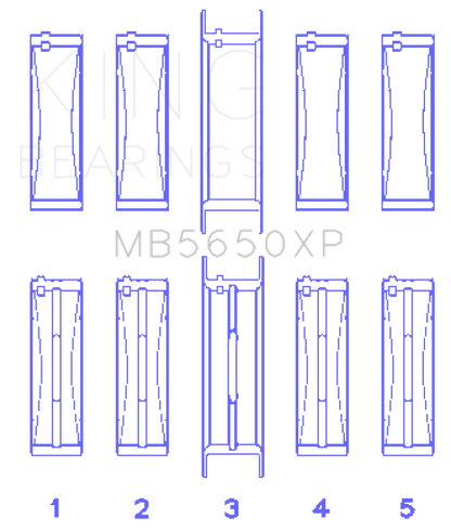 King Engine Bearings King Ford 370ci/429ci/460ci 16v OHV Crankshaft Main Bearing Set (Set of 5) MB5650XPSTDX MB5650XPSTDX Photo - Primary