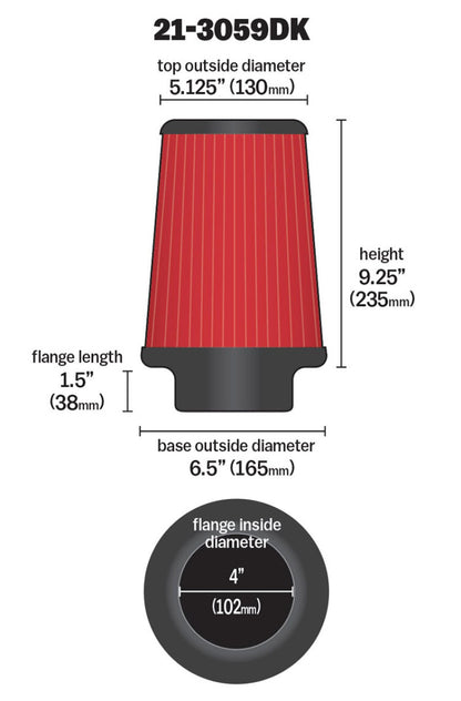 AEM Induction AEM 4 inch x 9 inch x 1 inch Dryflow Element Filter Replacement 21-3059DK 21-3059DK Technical Bulletin
