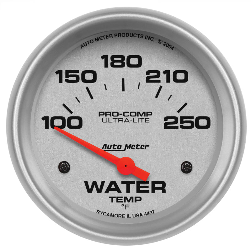 Autometer 2-5/8" Water Temperature, 100-250 °F, Air-Core, Ultra-Lite 4437 Photo - Primary