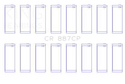 King Engine Bearings King Ford (USA) Eng 445 T/D (Size +0.10) Connecting Rod Bearing - Set of 8 Pairs CR887CP010 CR887CP010 Photo - Primary
