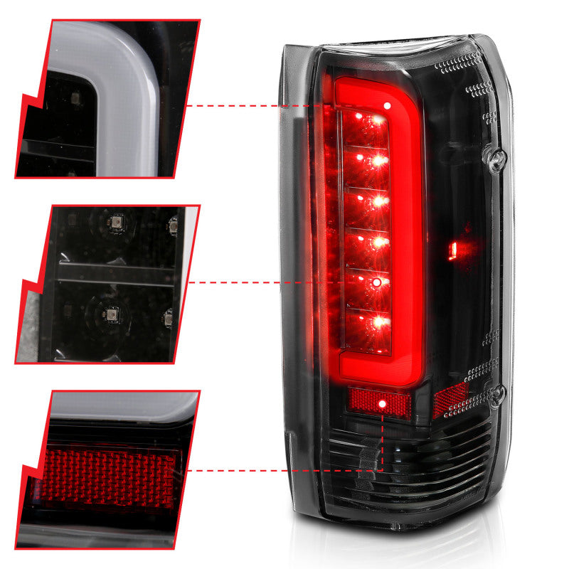 ANZO 1987-1996 Ford F-150 LED Taillights Black Housing Clear Lens (Pair) 311350 311350 Photo - Unmounted