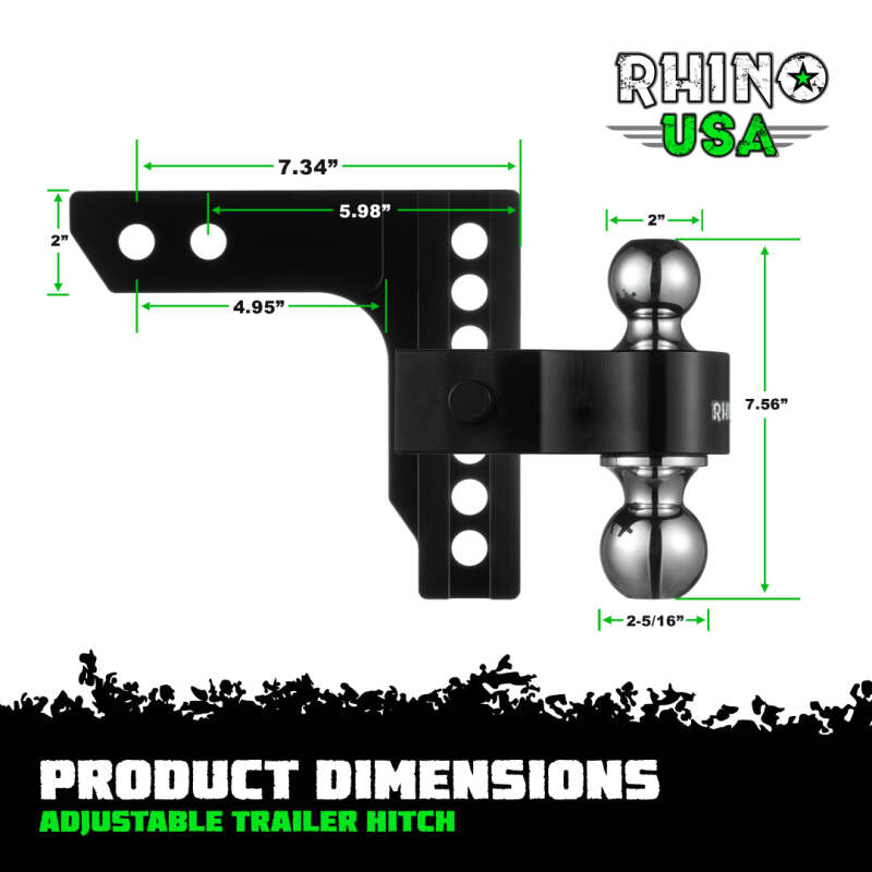 Rhino USA 6In Heavy Duty Drop Hitch - 2In (Black) RG-HTDROP2-BLK RG-HTDROP2-BLK User 6