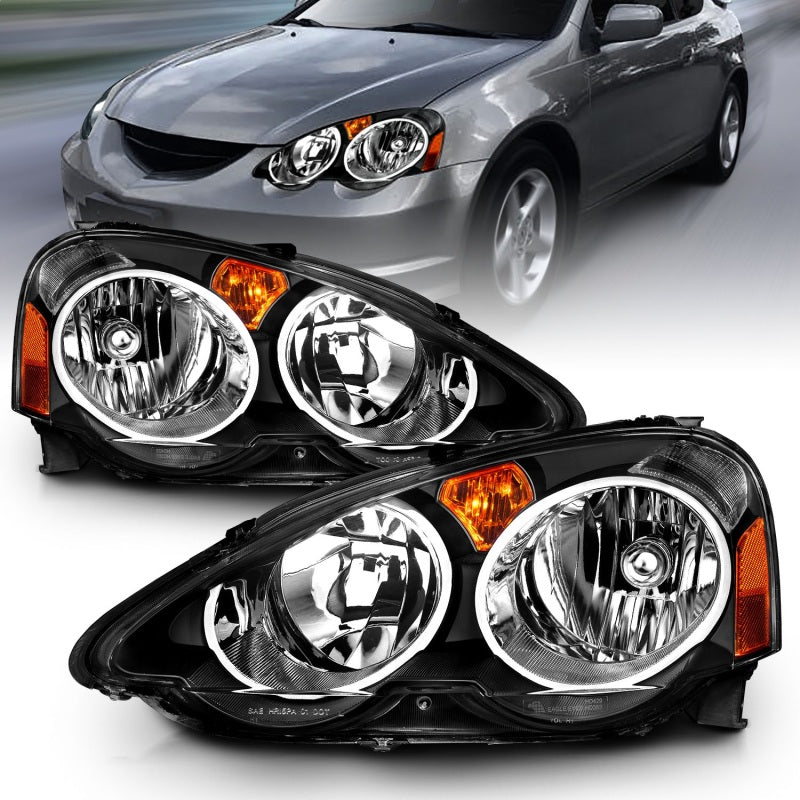 Anzo 2002-2004 Acura Rsx Crystal Headlights Black 121209 Photo - Primary