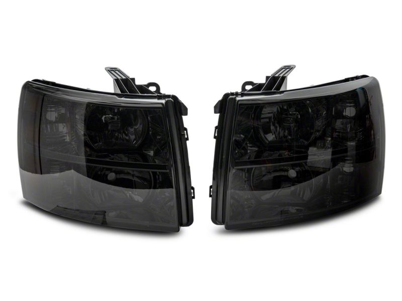 Raxiom 07-14 Chevrolet Silverado 1500 HD Axial OEM RepHeadlights- Chrome Housing- Smoked Lens S122324 S122324 Photo - Close Up