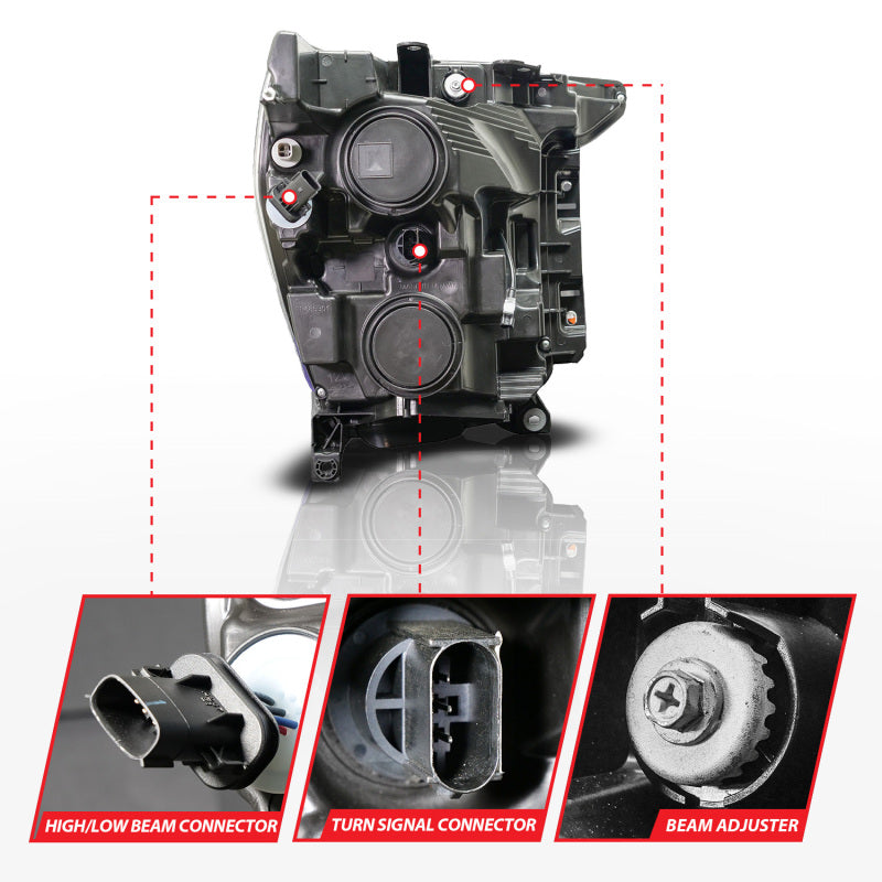 ANZO 21-23 Ford F150 LED Projector Headlight w/Switchback+Sequential - Black (Passenger Side Only) 111594-R 111594-R Photo - Unmounted