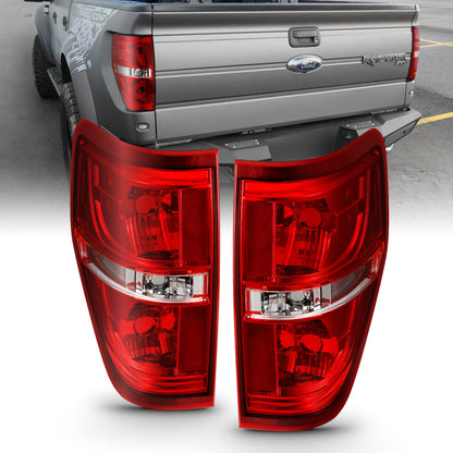 ANZO 2009-2014 Ford F-150 Euro Taillight Red/Clear (W/O Bulb) 311299 311299 Photo - lifestyle view