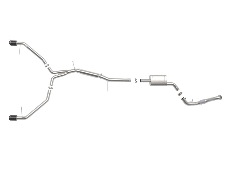 aFe 17-19 Audi A4 (B9) MACH Force-Xp 3in to 2.5in 304 SS Cat-Back Exhaust System-Dual Carbon Tips 49-36420-C 49-36420-C Photo - Unmounted