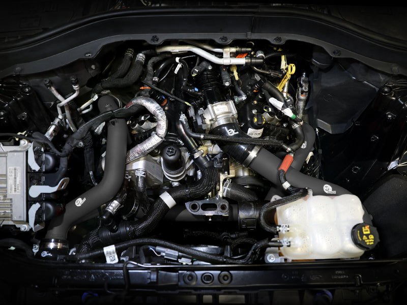 aFe 22-23 Ford Explorer BladeRunner Aluminum Hot and Cold Charge Pipe Kit - Blk 46-20674-B 46-20674-B Photo - Mounted