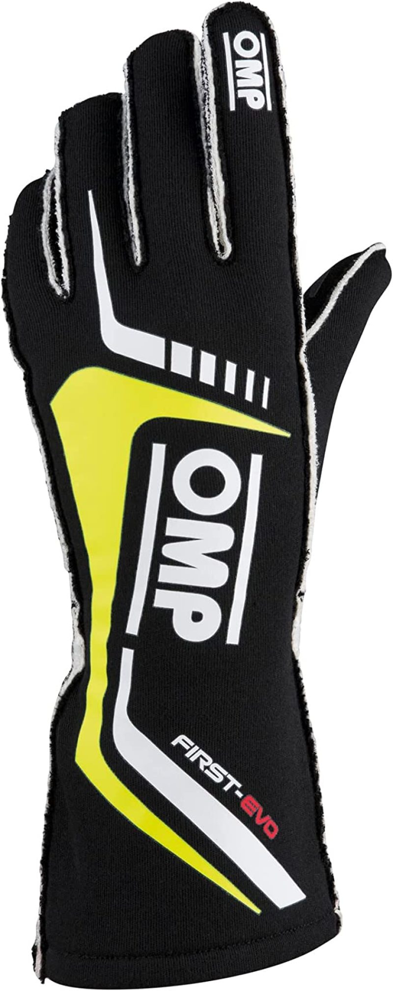 OMP First Evo Gloves Black/Yellow - Size M (Fia 8856-2018) IB0-0767-A01-178-M IB0-0767-A01-178-M Photo - Primary