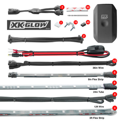 XKGLOW XK Glow Strip Million Color XKCHROME App Undercar Kit (8x24In Tube + 6x10In Strip + 4x36In) KS-Car-Pro KS-Car-Pro User 1