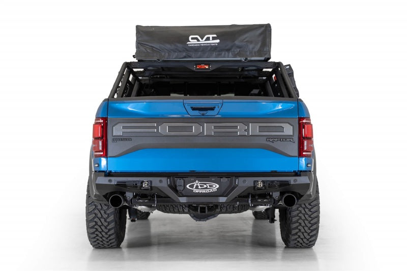 Addictive Desert Designs 17-20 Ford Raptor F-150 Bomber Rear Bumper w/ Backup Sensor Cutouts R110011370103 R110011370103 Photo - Mounted