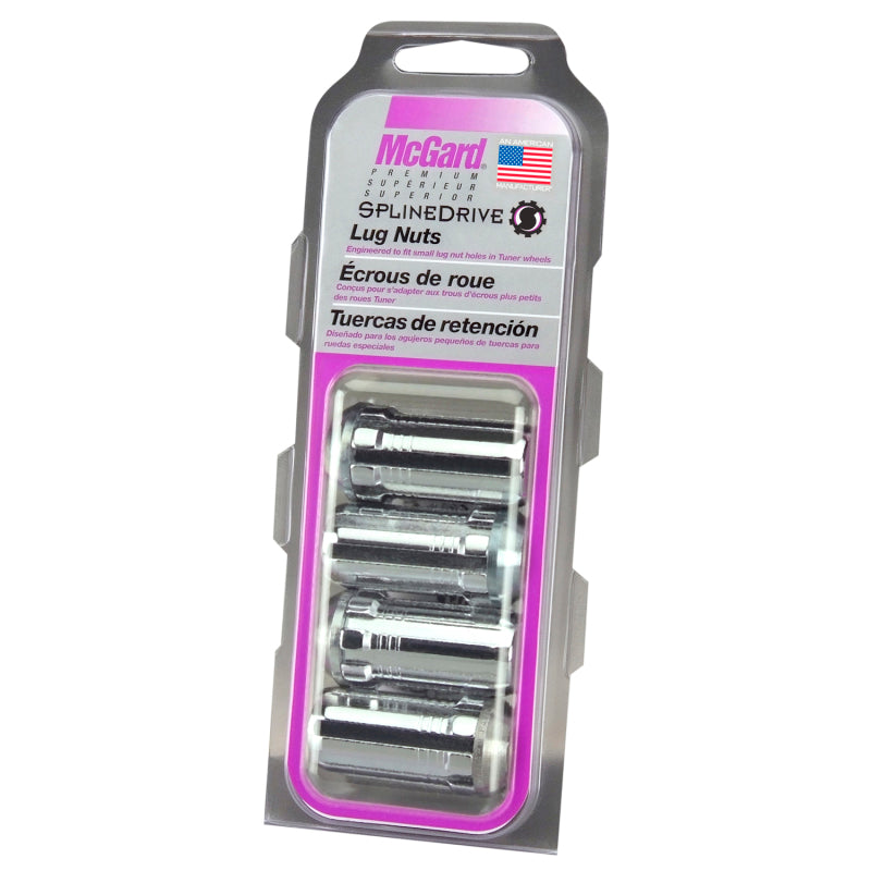 McGard SplineDrive Lug Nut (Cone Seat) M14X1.5 / 1.935in. Length (4-Pack) - Chrome (Req. Tool) 65310 65310 Photo - Primary