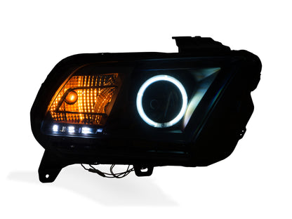Raxiom 13-14 Ford Mustang w/ Factory HIDLED Halo Projector Headlights- Black Housing (Smoked Lens) 49170 49170 Photo - Close Up