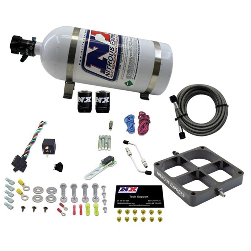 Nitrous Express Single Entry Crossbar 8500 Based Throttle Body Nitrous Kit w/10lb Bottle 63980-10 63980-10 Photo - Primary
